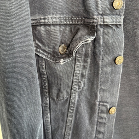 1970s Vintage Black Levi Jacket - Naturally Distressed - XS - Picture 5 of 16